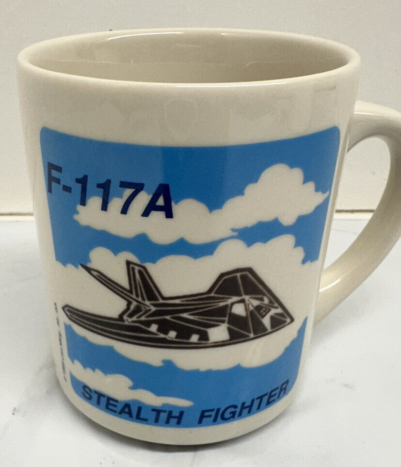 F-117A Stealth Fighter Coffee Mug Cup Two Sided  Lockheed Nighthawk Skunk Works