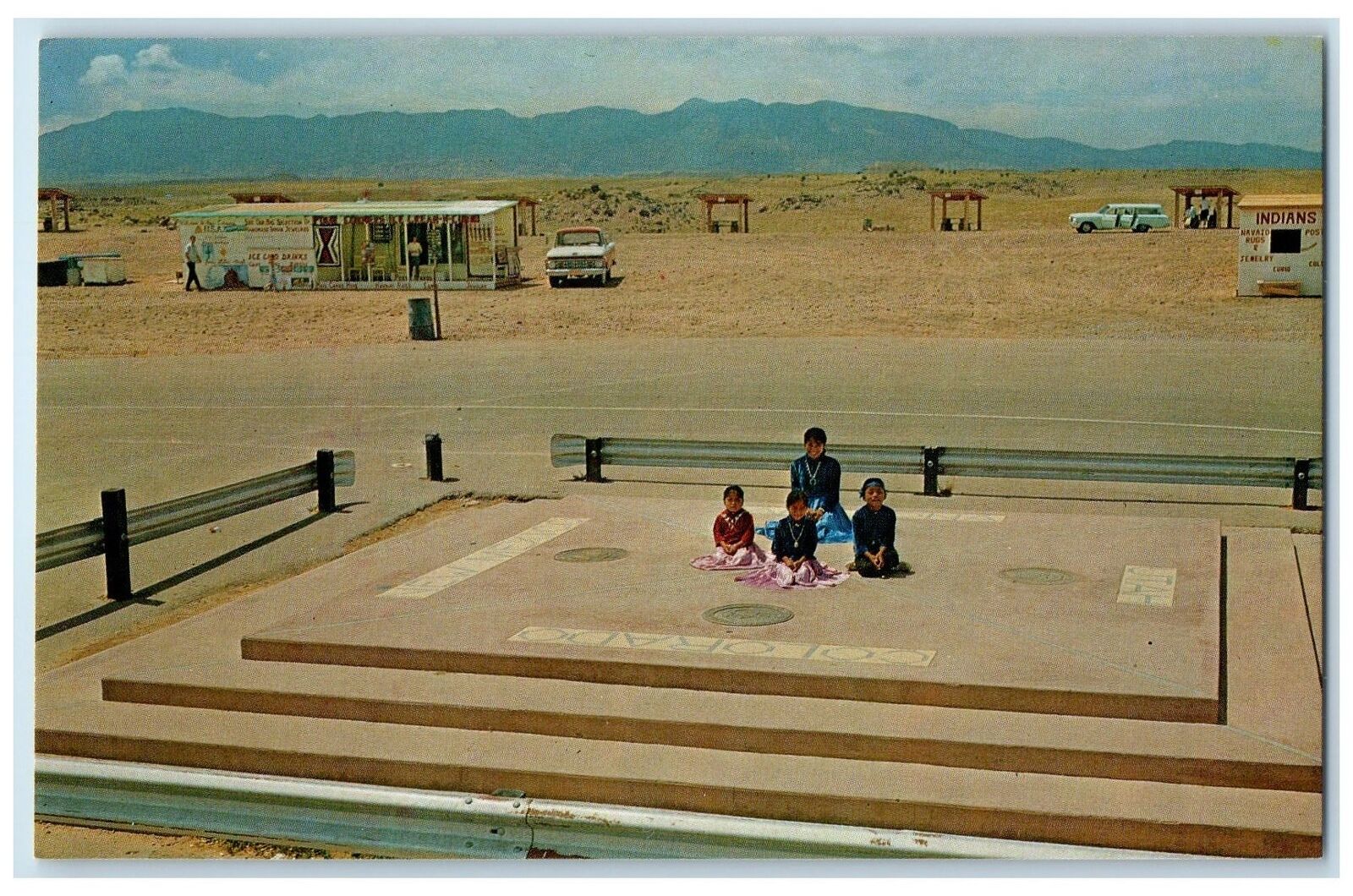 c1960's Arizona New Mexico Colorado Utah Four Corners Unposted Vintage Postcard