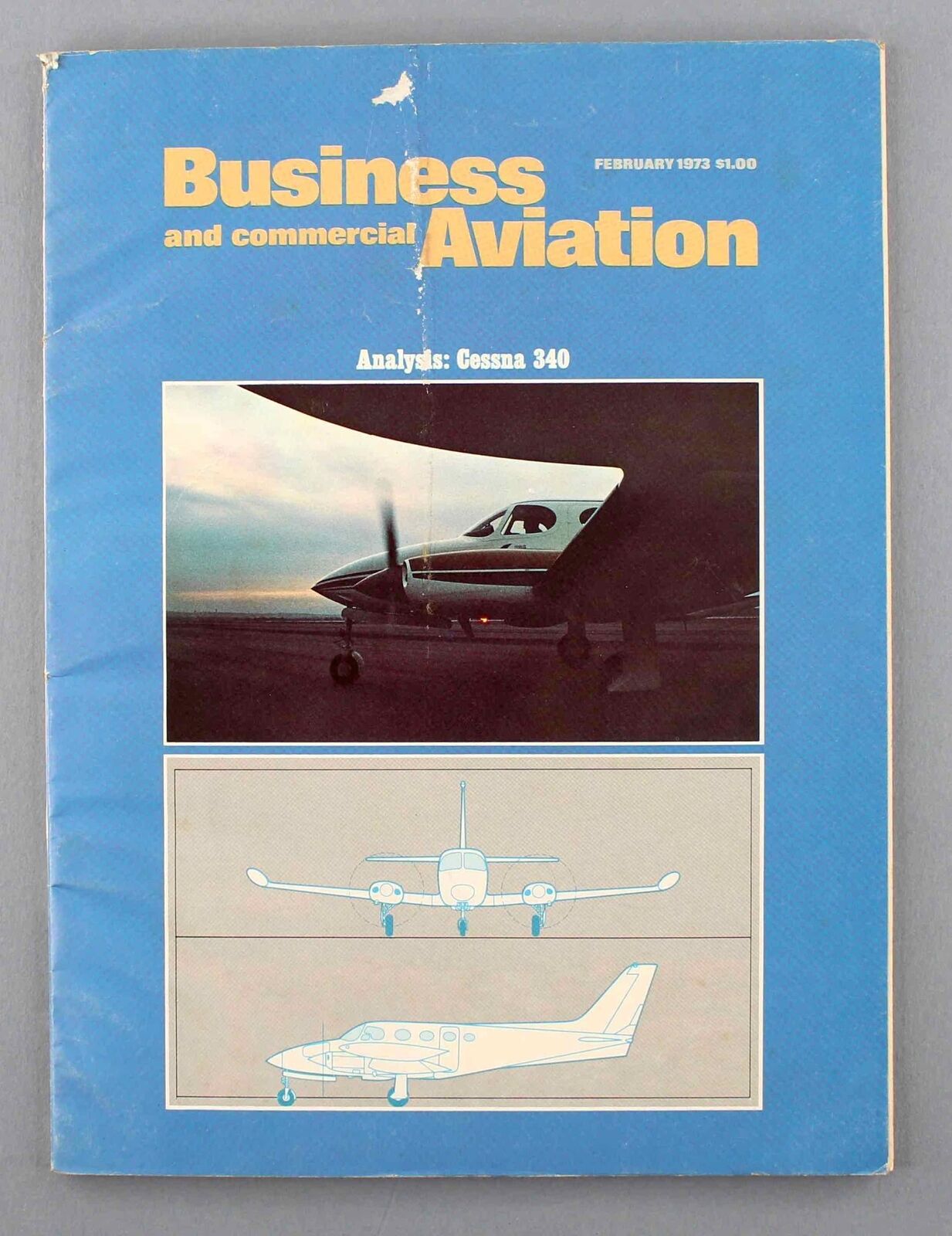 CESSNA 340 ANALYSIS BUSINESS AND COMMERCIAL AVIATION FEBRUARY 1973 MAGAZINE