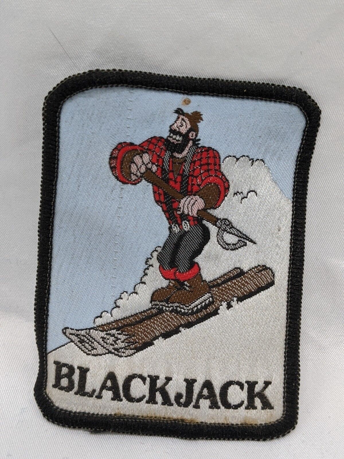 Vintage Michigan Blackjack Lumberjack Embroidered Iron On Patch 2 1/2\