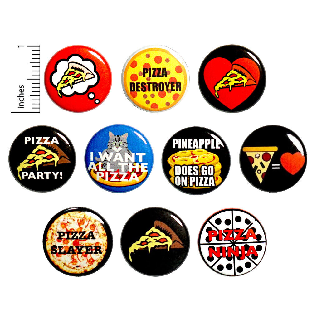Funny Pizza Fridge Magnets Pizza Party Pizza Humor 10 Pack Gift Set 1\
