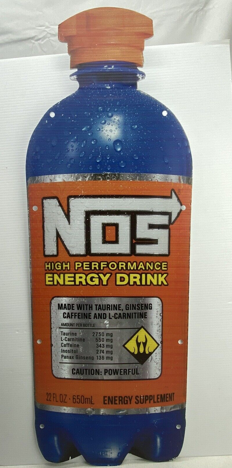 NOS High Performance Energy Drink Advertising Sign Ad Poster Plastic Coroboard