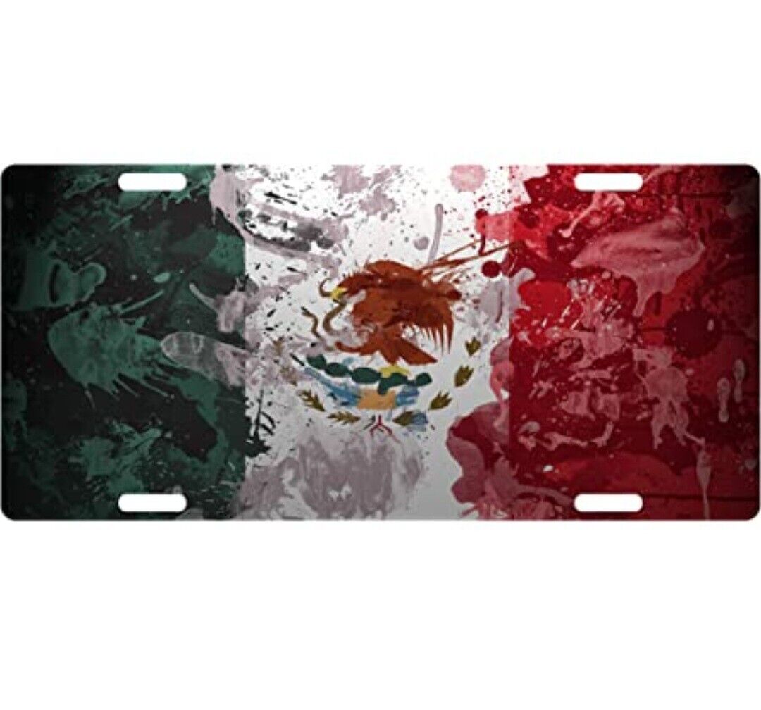 Mexico Flag Aluminium Vanity License Plate Auto Car Mexico Mexicanos