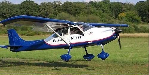 Aerodynos JA-177 Evolution Two-Seat Ultralight Airplane Desktop Wood Model Large