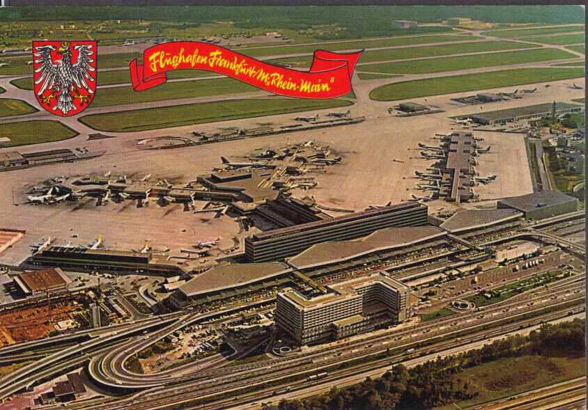 Frankfurt / Main Airport jumbo postcard 1970s unused
