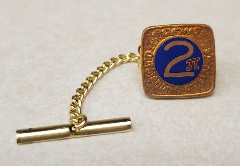 Vintage Boeing Aviation 2 Pi Outstanding Attendance Pin Tie Tack 14KT GF