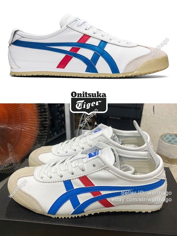 Classic Unisex Onitsuka Tiger MEXICO 66 Sneakers Shoes White & Blue 1183C102-100
