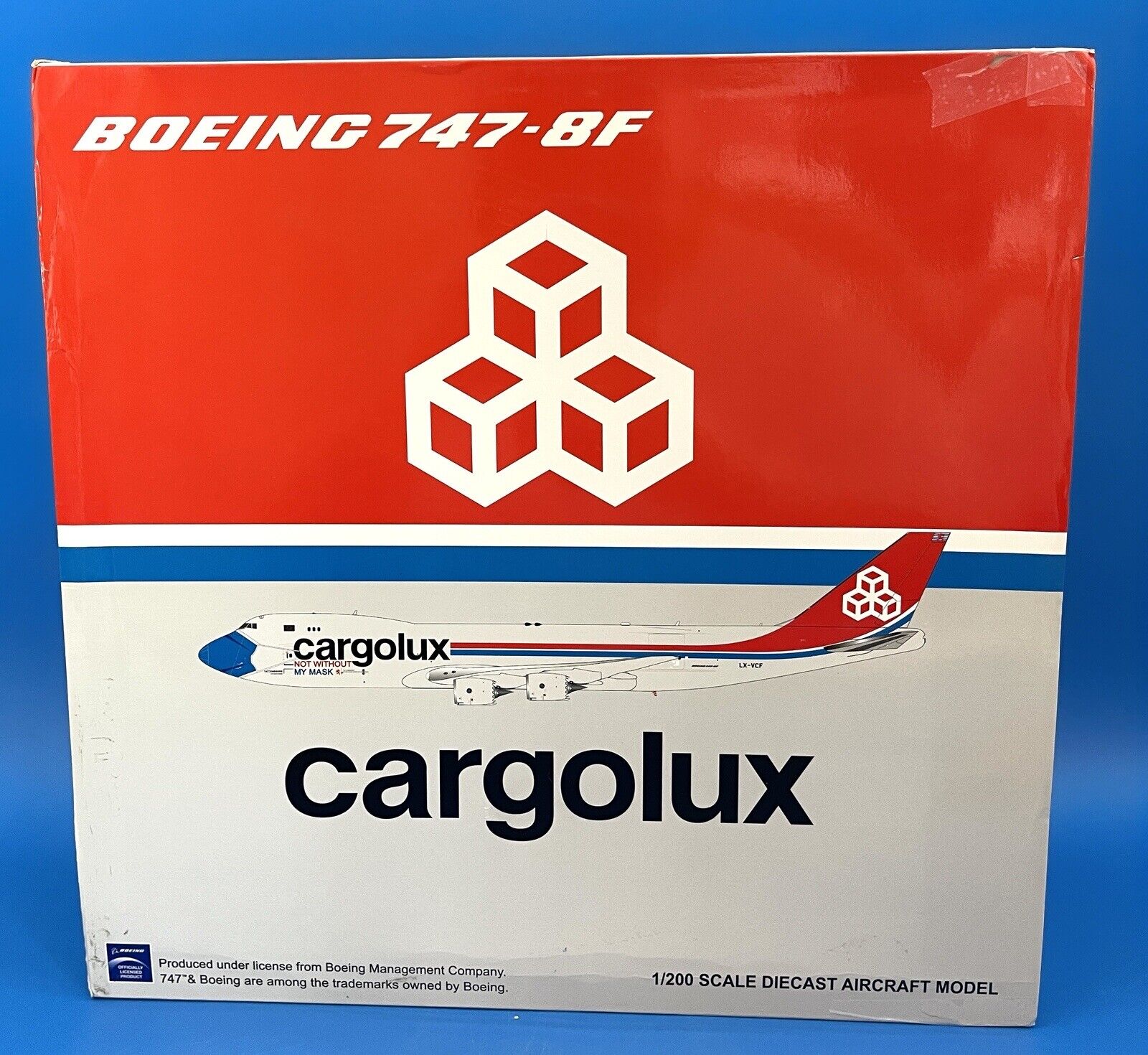 JC Wings Cargolux Boeing 747-8F  “Not Without My Mask”  LX-VCF 1:200 XX20079C