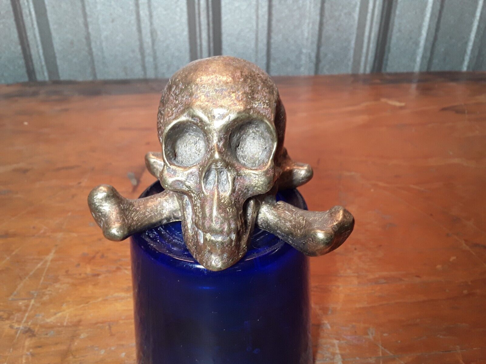 Skull And Crossed Bones Solid Brass 3 Lbs.