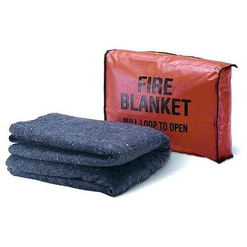 U.S. Military Emergency Fire Blanket with Vinyl wall mount  Case