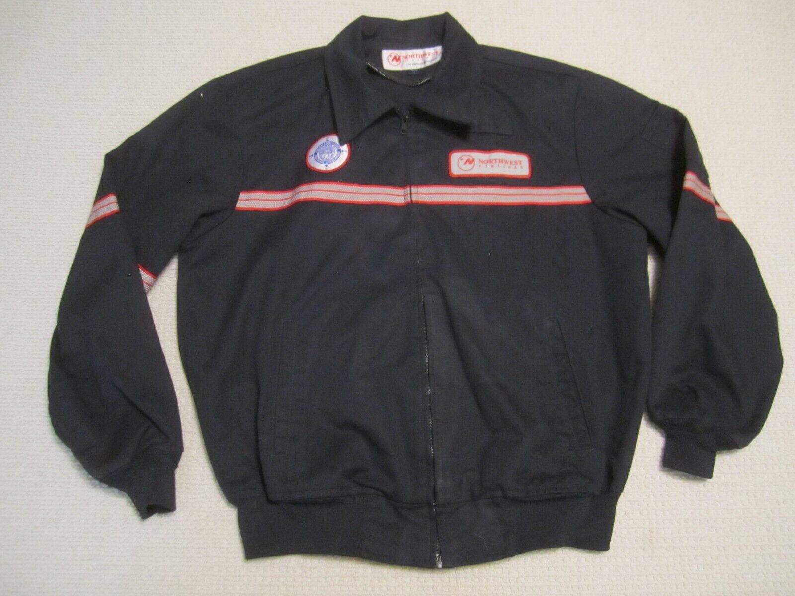 Northwest Airlines Jacket Mens LG Fraternal Assoc Mechanics Uniform Brookhurst