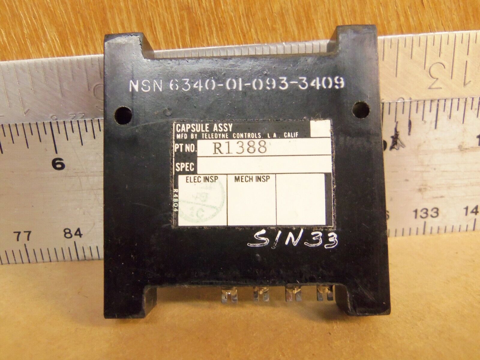 Teledyne Controls - Capsule Assembly for B52 - P/N: R1388 (NOS)