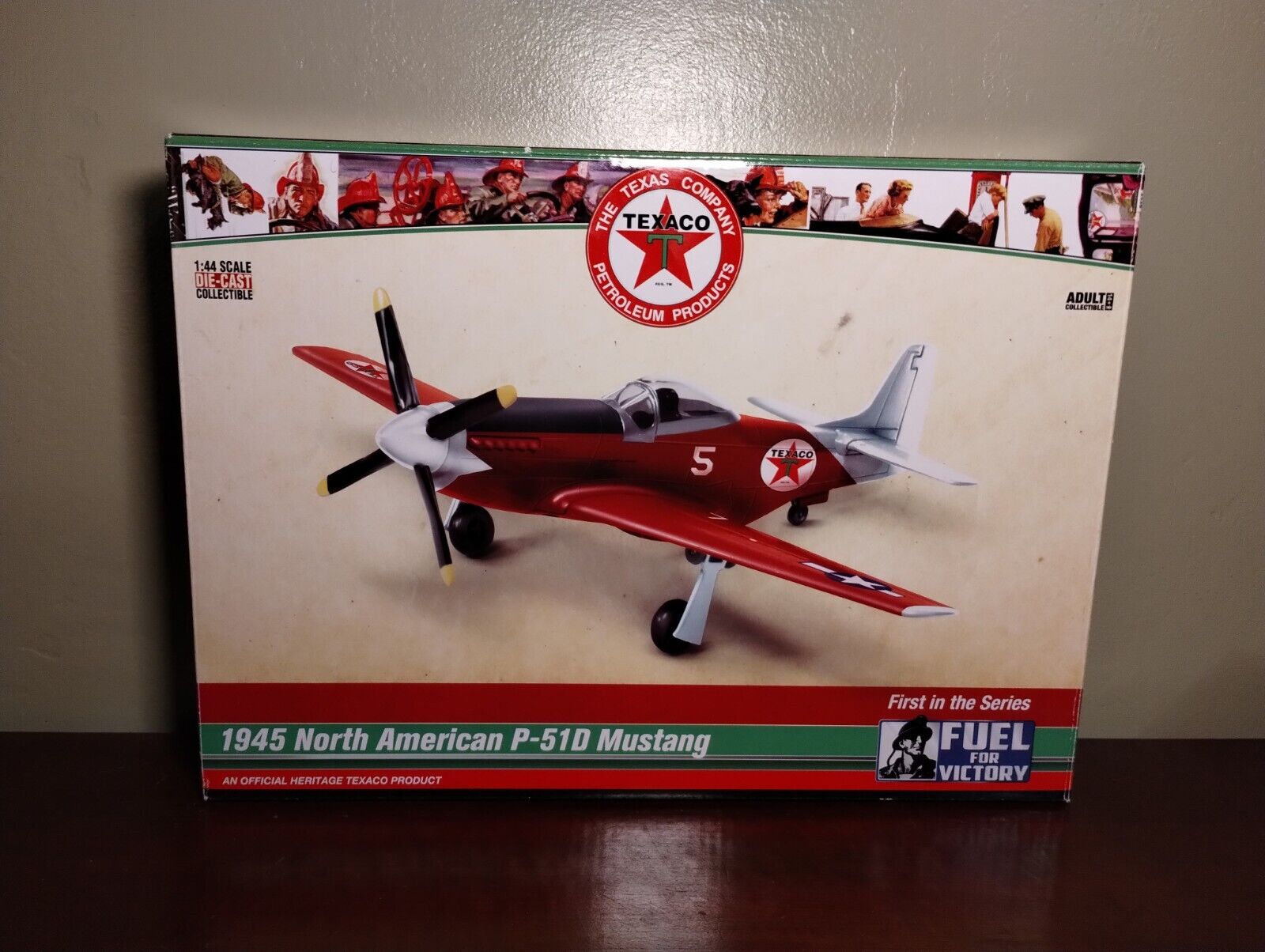 Texaco 1945 North American P-51D Mustang Diecast Airplane First In The Series