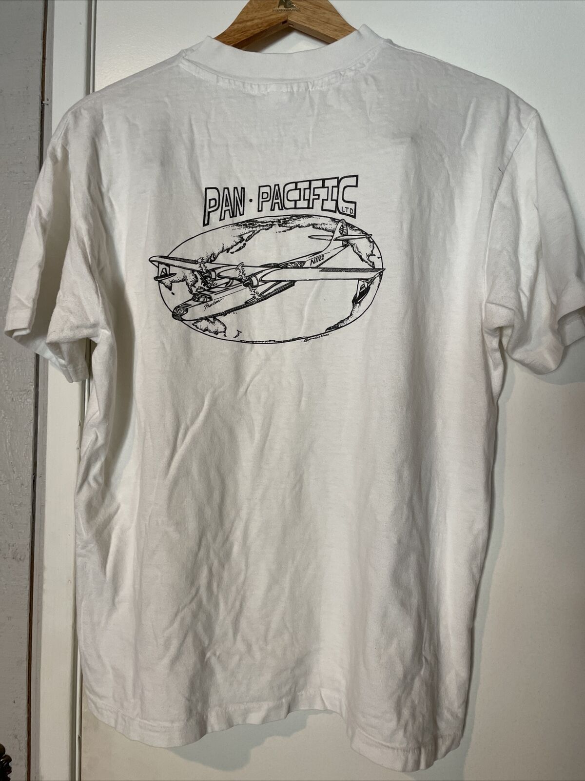 vintage 70-80\'s PAN Pacific AIRLINES T SHIRT (Large) American aviation delta