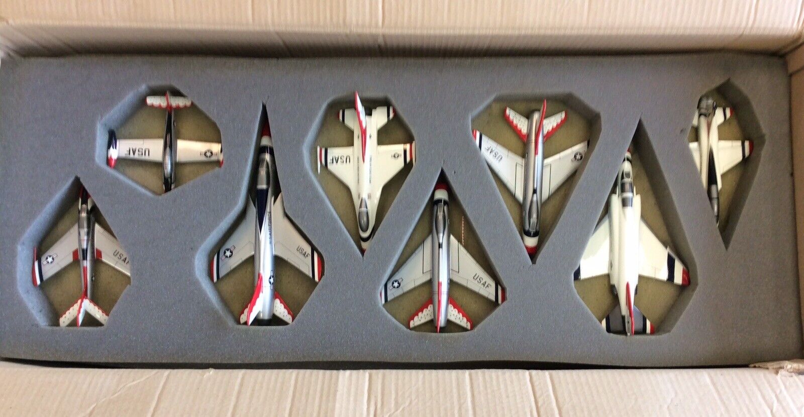 USAF Thunderbirds Team Collection Set Of 8 Desk Top Display ES Model Airplanes