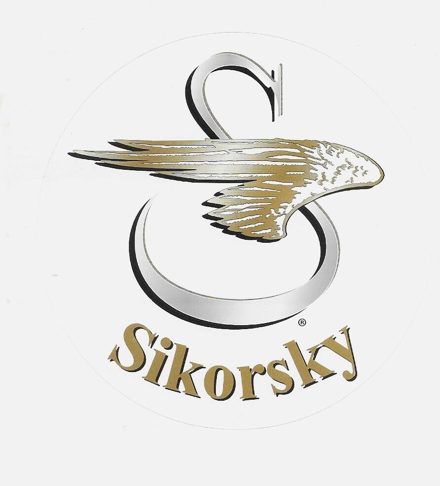 Original  Sikorsky Logo Helicopter Sticker, 4in Round