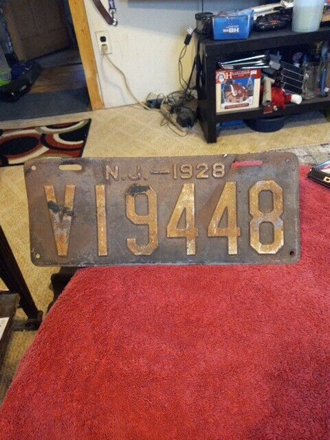 Vintage 1928 New Jersey License Plate