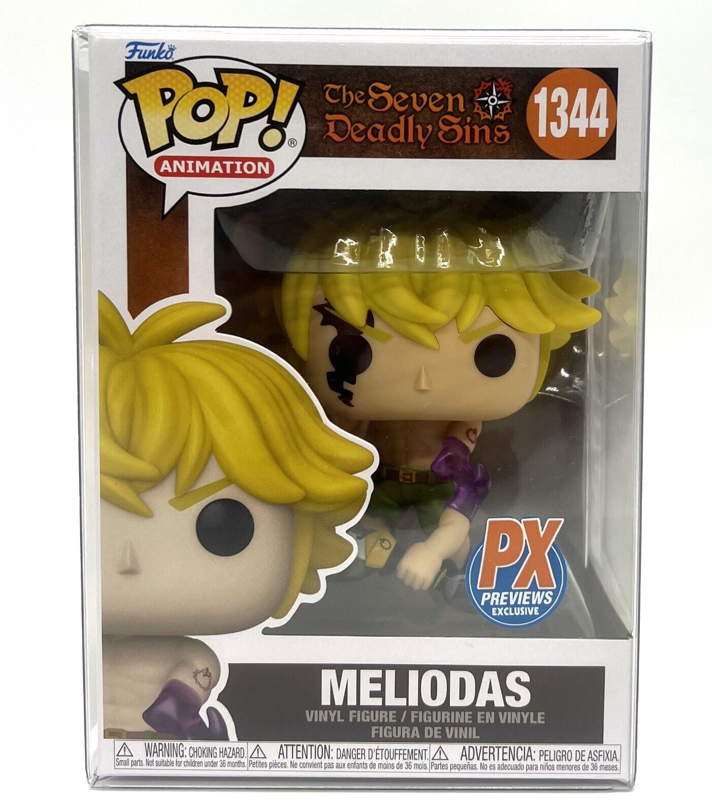 Funko Pop The Seven Deadly Sins Meliodas PX Exclusive #1344 with POP Protector