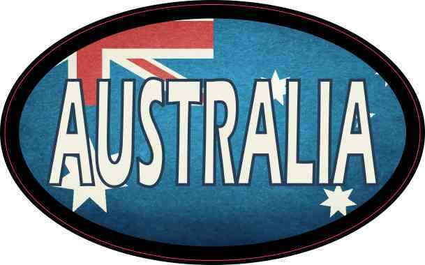 4inx2.5in Oval Australian Flag Australia Sticker Car Truck Vehicle Bumper Decal
