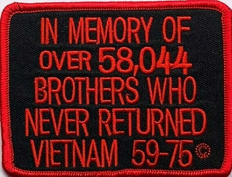 IN MEMORY OF....VIETNAM POW VET MOTORCYCLE VEST MILITARY IRON ON PATCH D-6