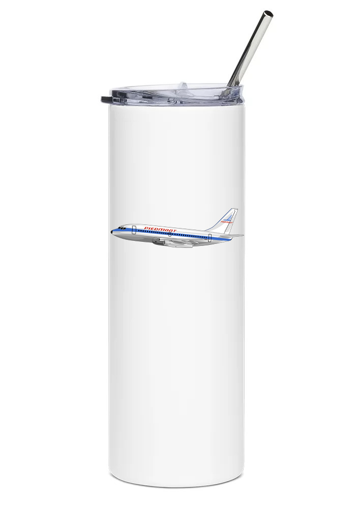Piedmont Airlines Boeing 737-200 Stainless Steel Water Tumbler with straw - 20oz