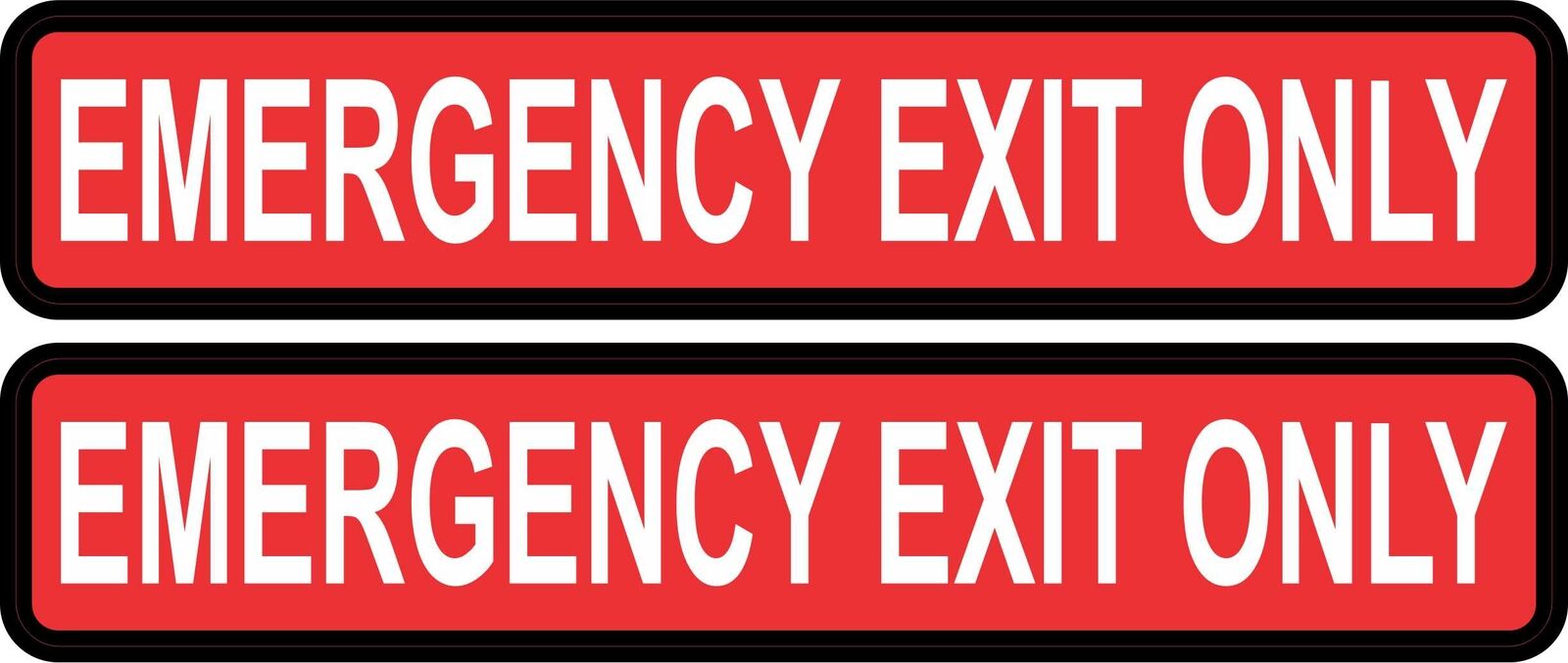 8in x 1.5in Emergency Exit Only Vinyl Stickers Business Safety Sign Decals