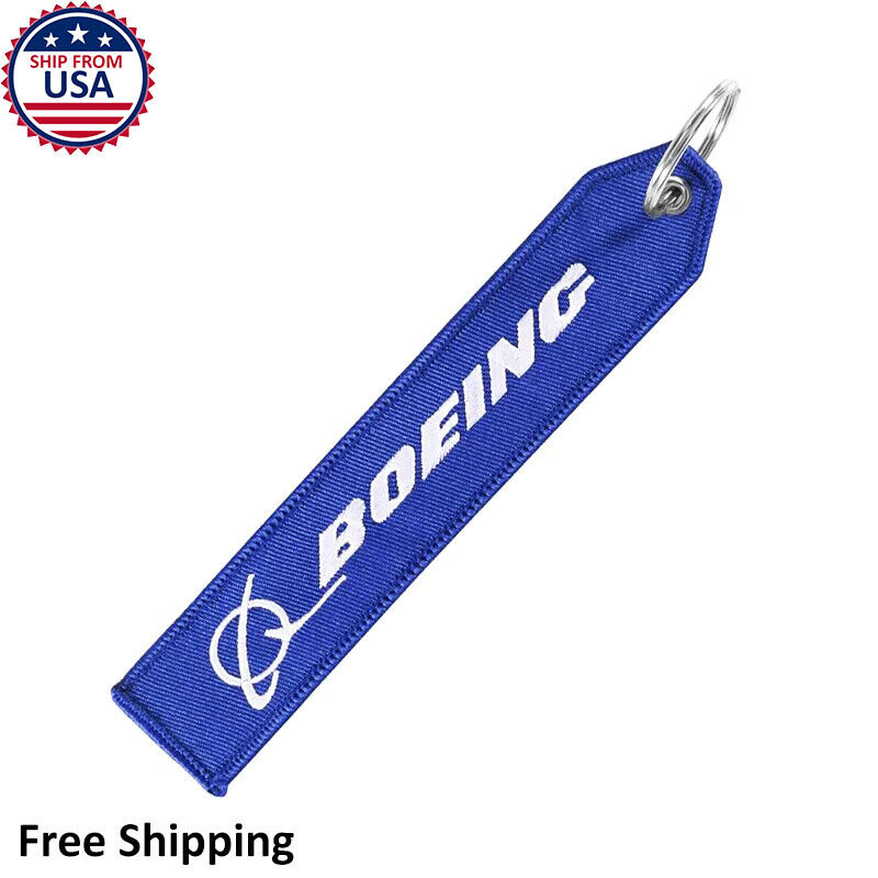 Boeing Aircraft Company Airline Pilot Flight Crew Blue Keychain Tag 747 737 777