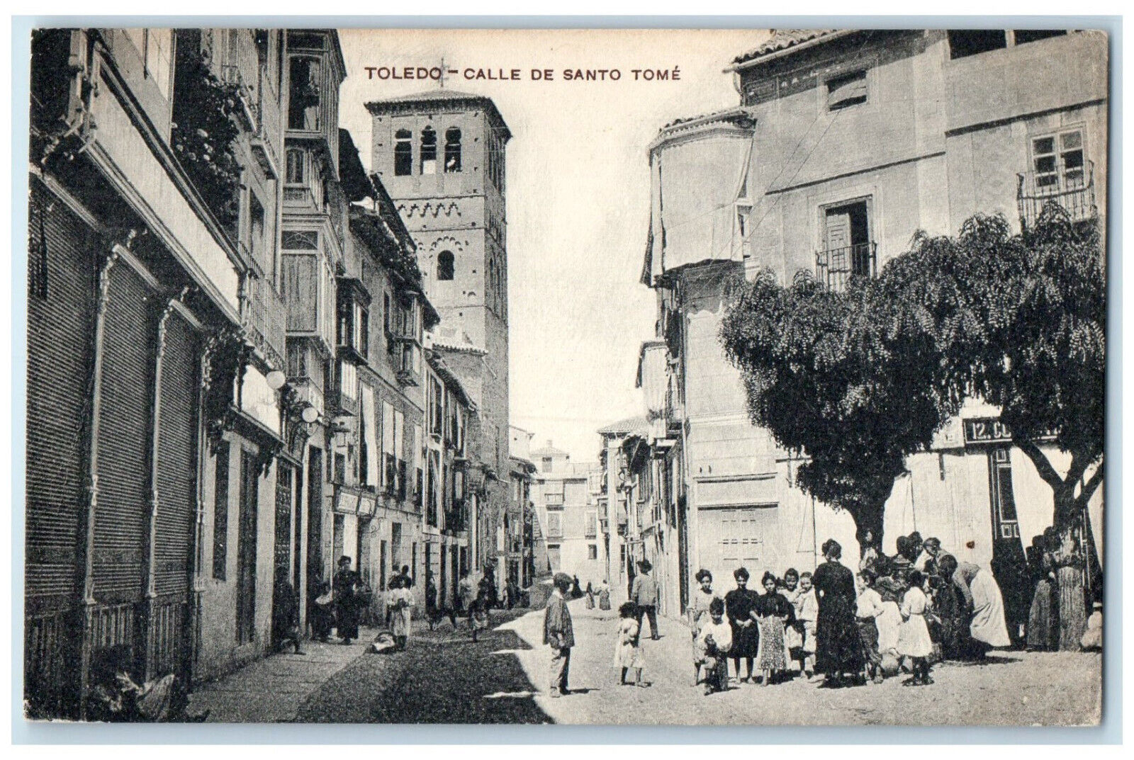 c1910 Scene at Santo Tome Street Toledo Spain Antique Unposted Postcard