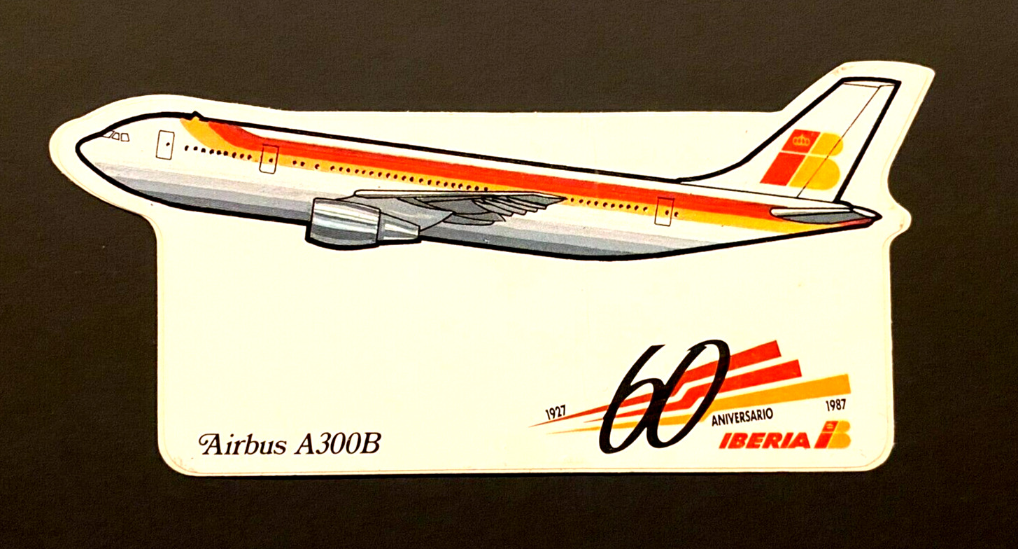 Iberia Airbus A300B Vintage Sticker - Iberia 60th Anniversary