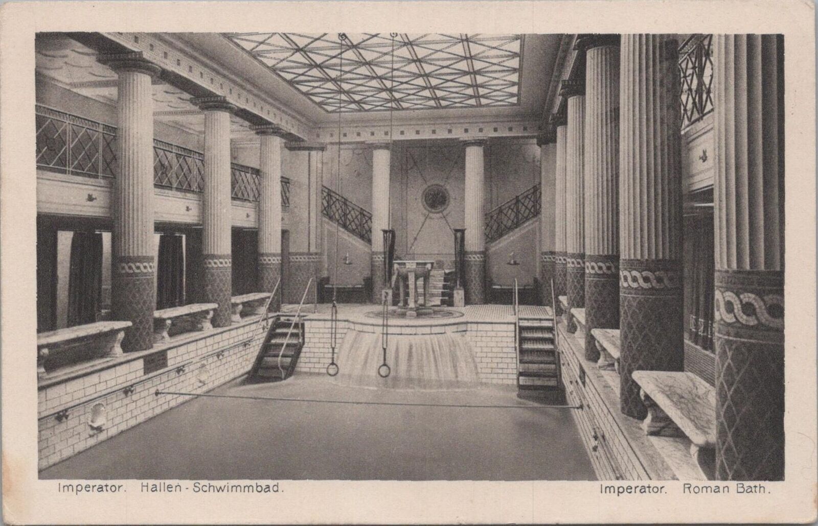 Postcard Ship Imperator Hamburg Amerika Line Roman Bath