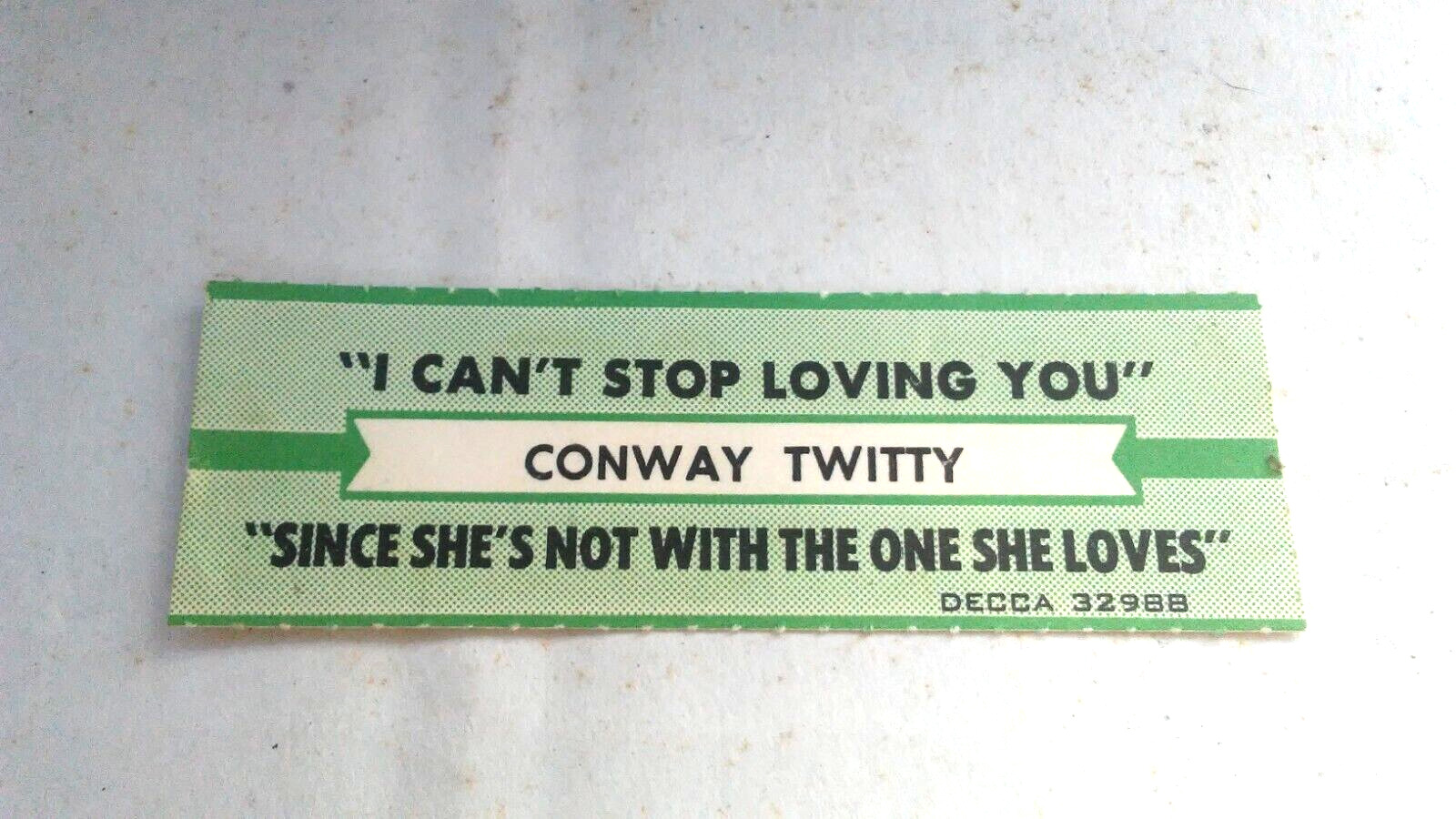 JUKEBOX TITLE STRIP (1) CONWAY TWITTY-I CAN\'T STOP..YOU/SINCE SHE\'S..LOVES-L@@K