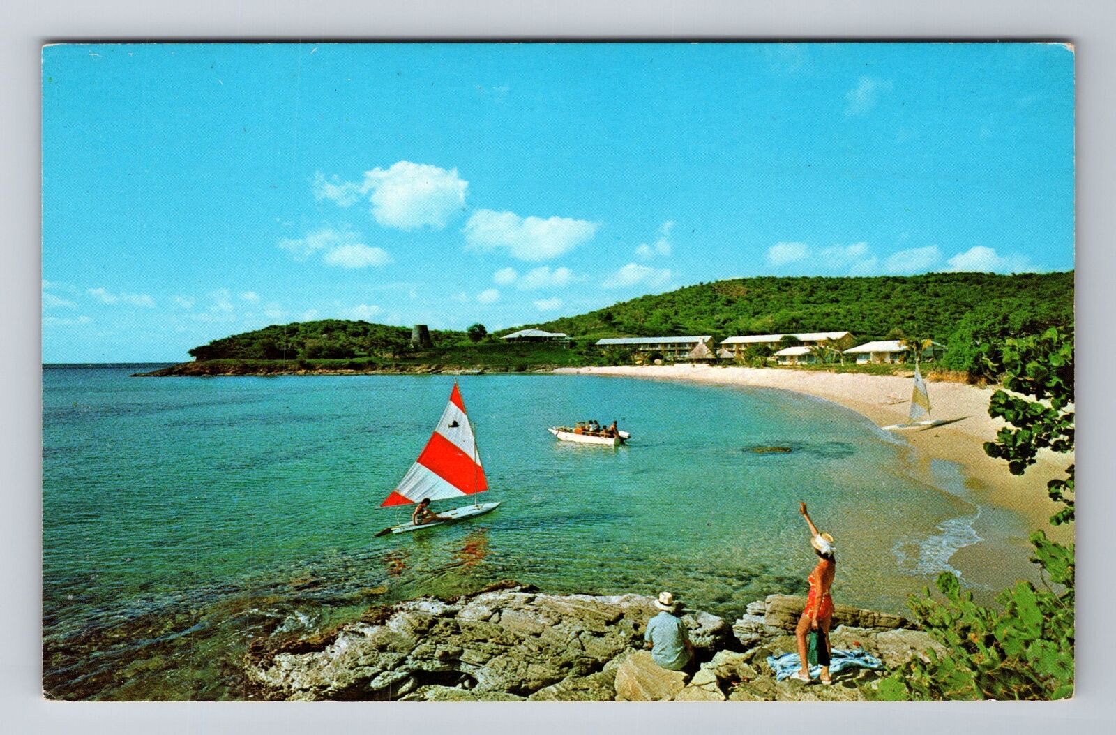 Antigua-West Indies, Hawksbill Beach Hotel, Advertising, Vintage Postcard