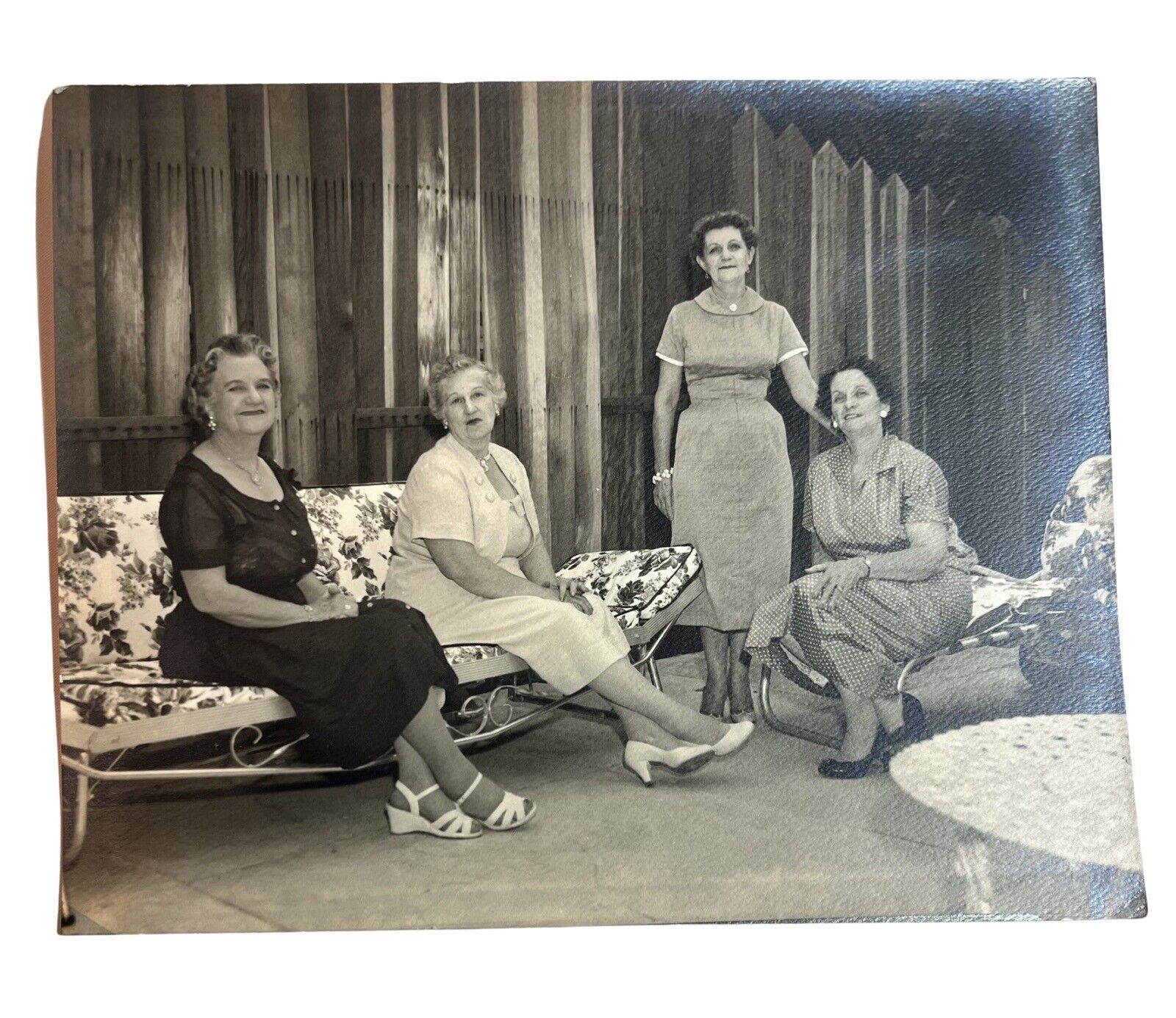 Vintage Photo 8 X 10 Ladies Garden Party Photo Estimated 1950s