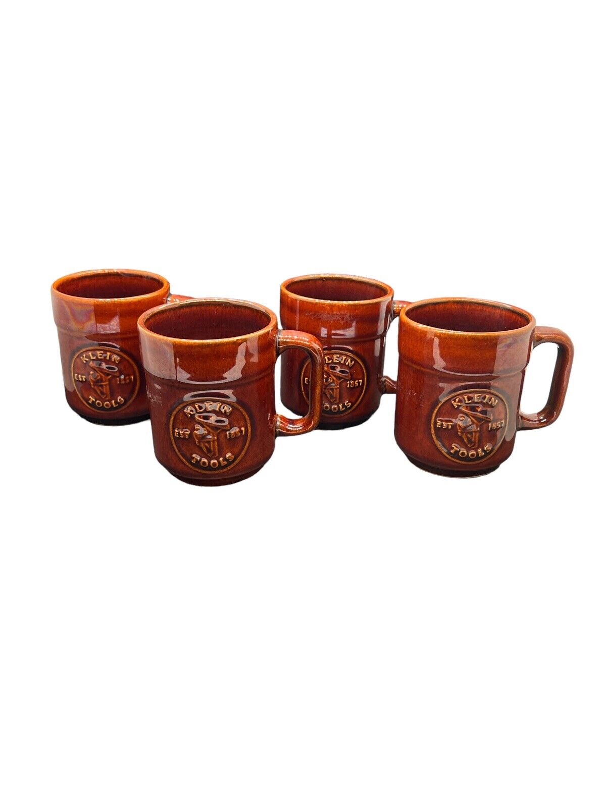 Klein Tools Brown Coffee Cup Mug By Pfaltzgraff USA Set Of 4