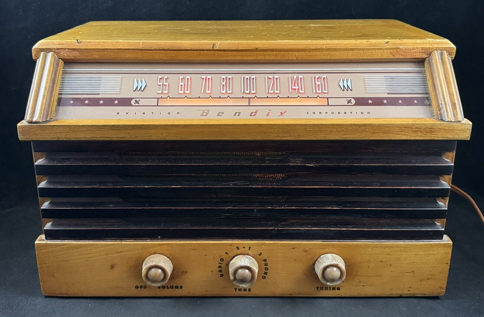 Vintage 1948 Bendix Model 301 Superheterodyne Radio Receiver