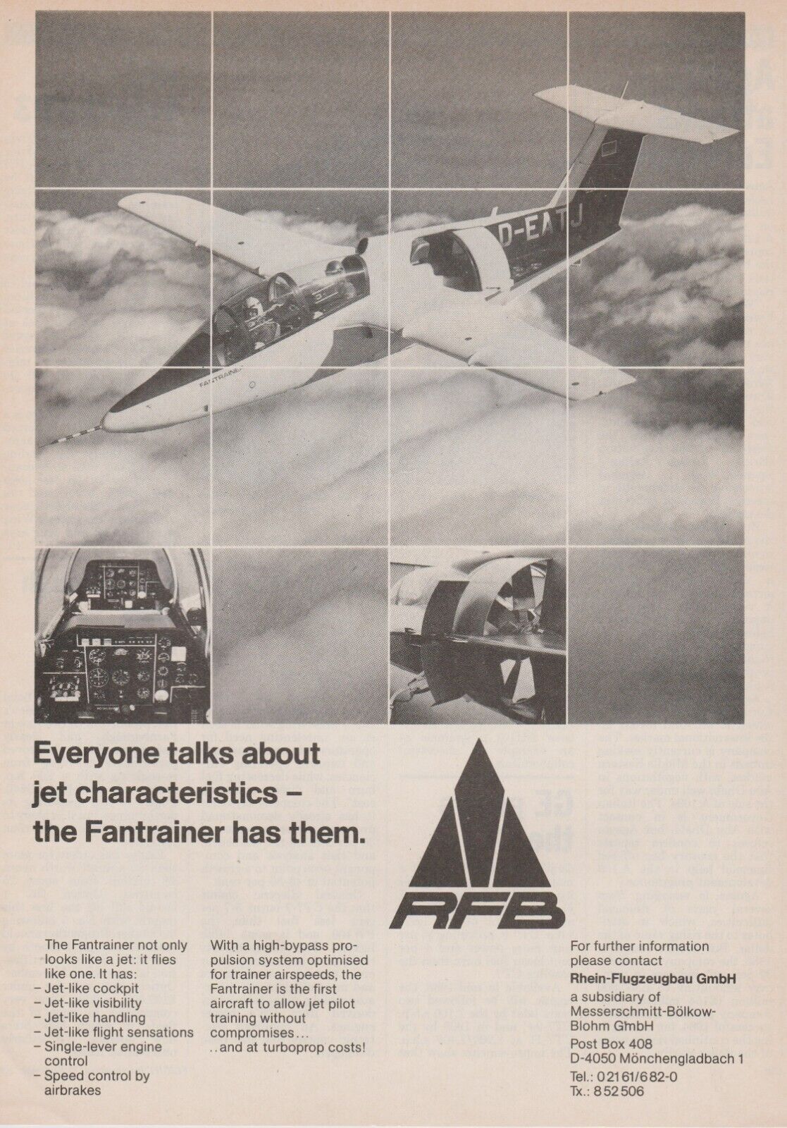Aviation Magazine Print - RFB Rhein-Flugzeugbau Fantrainer Aircraft (1984)