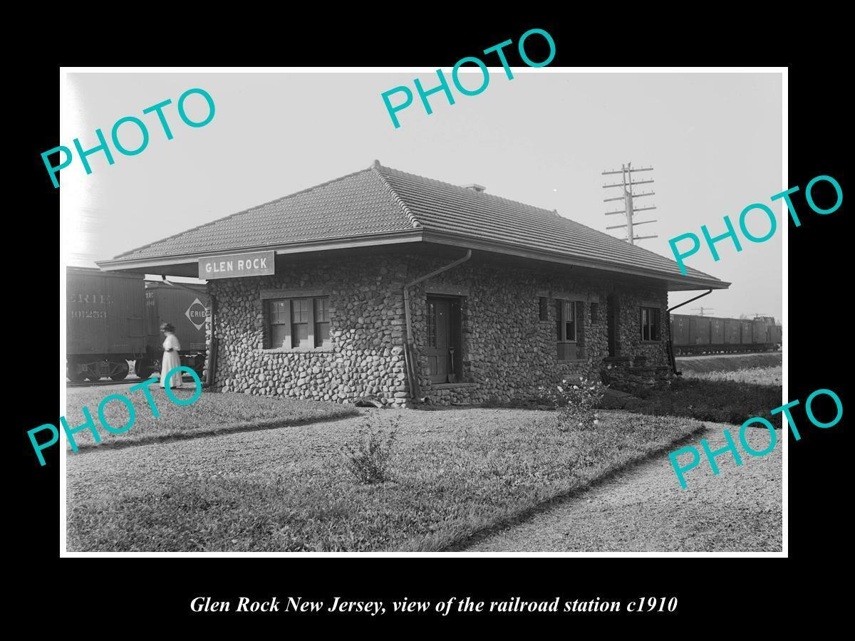 OLD 6 X 4 HISTORIC PHOTO OF GLEN ROCK NEW JERSEY ERIE RAILROAD STATION c1910 1