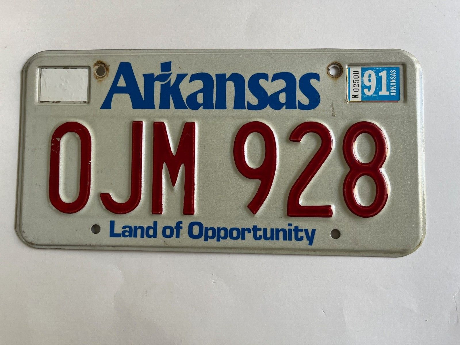 1991 Arkansas License Plate All Original