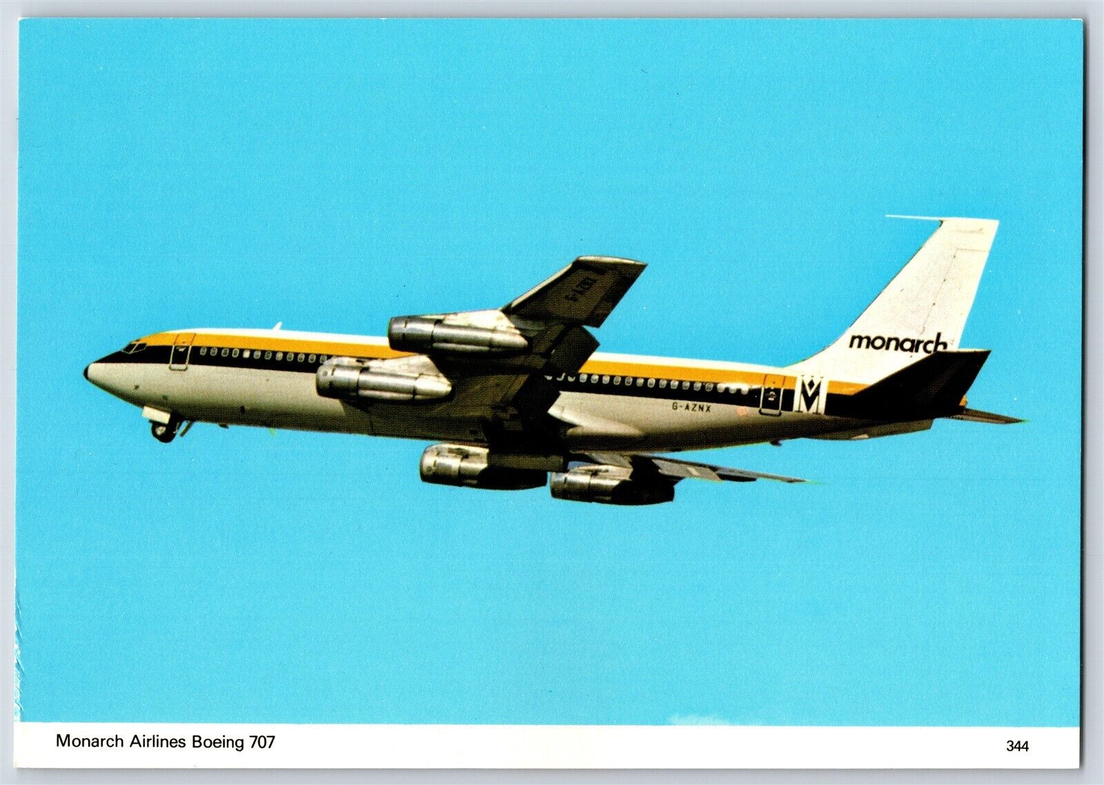 Airplane Postcard Monarch Airlines Boeing 707 In Flight CB4