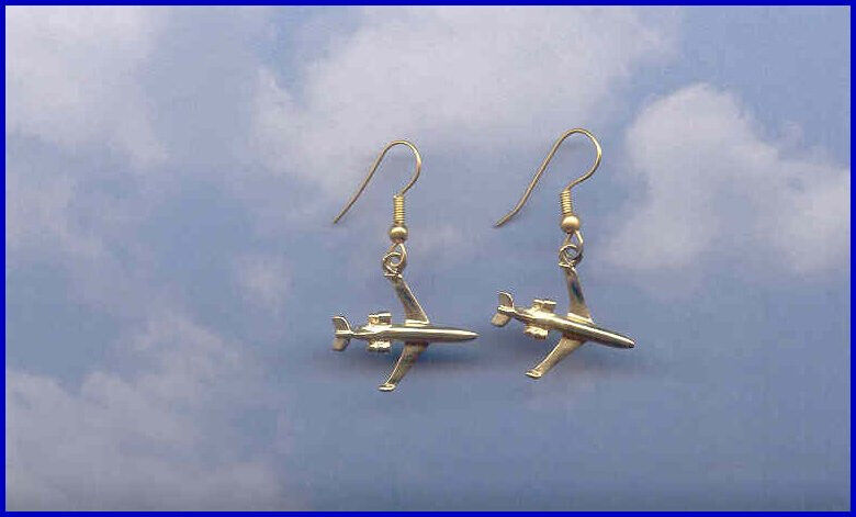 Learjet 45 Earrings Aircraft Airplane Plane 99\'s Aviatrix Made in the USA