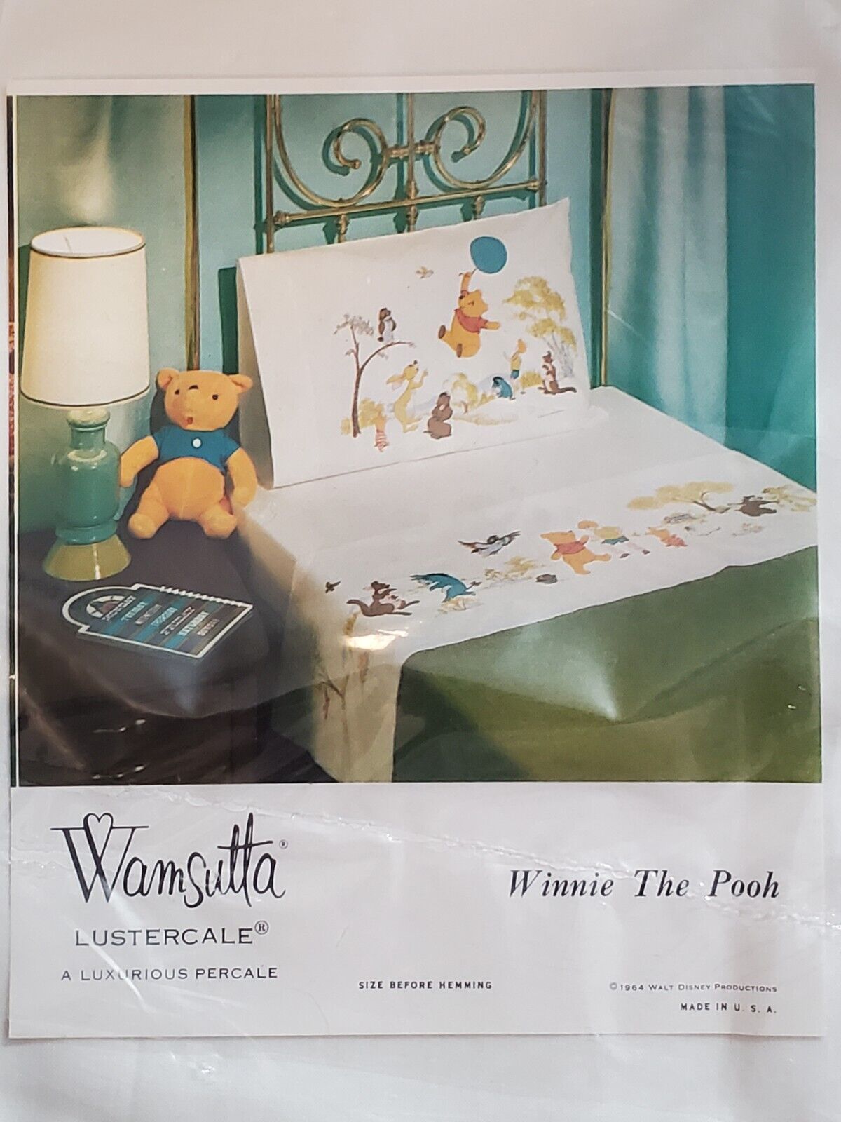 Stunningly RARE 1964 NEW Wamsutta Winnie The Pooh Sheet & Pillow Case Vtg Piglet