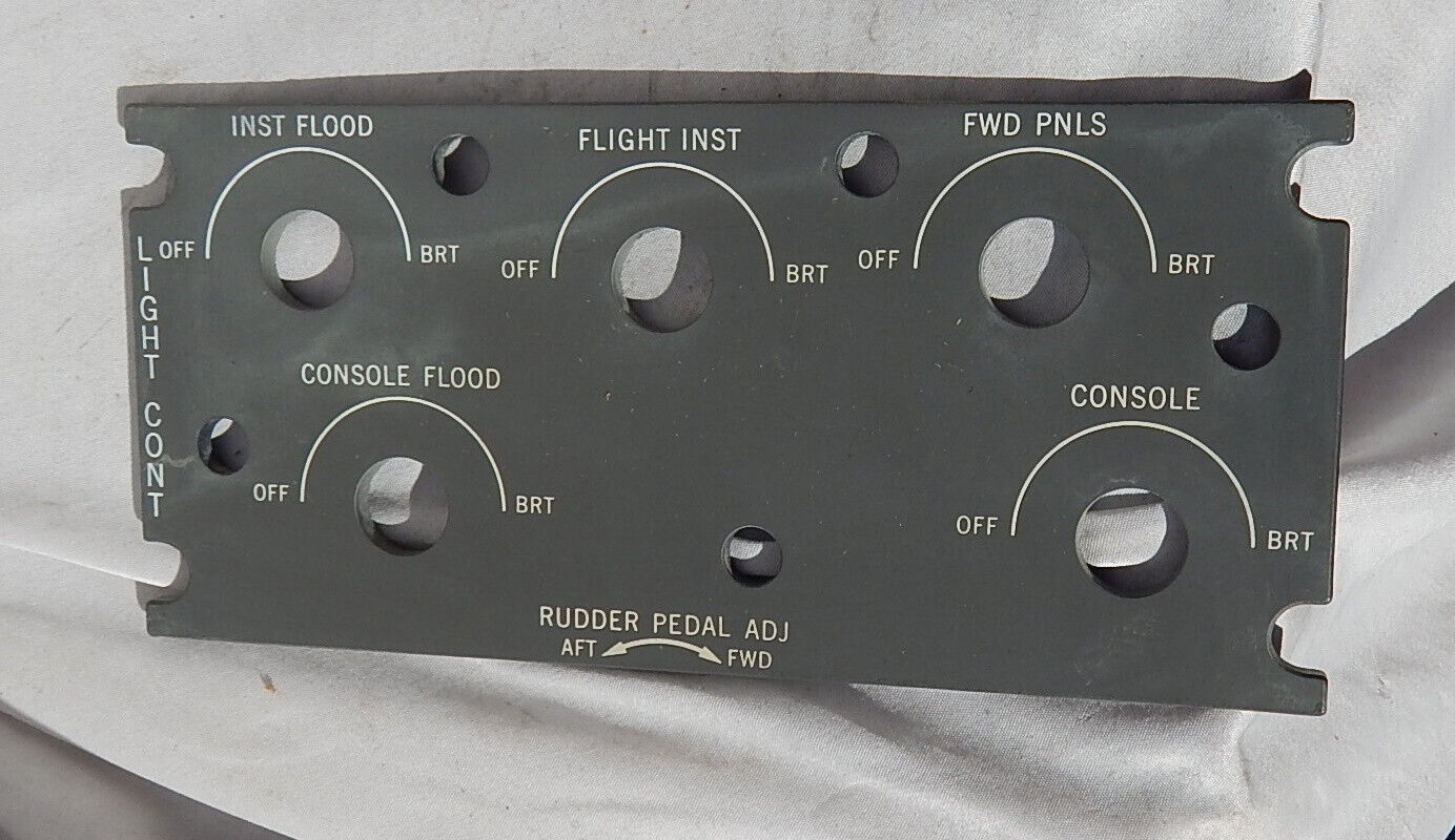 USAF Convair F-102 Delta Dagger Jet Fighter Lights Control Panel Light Cover