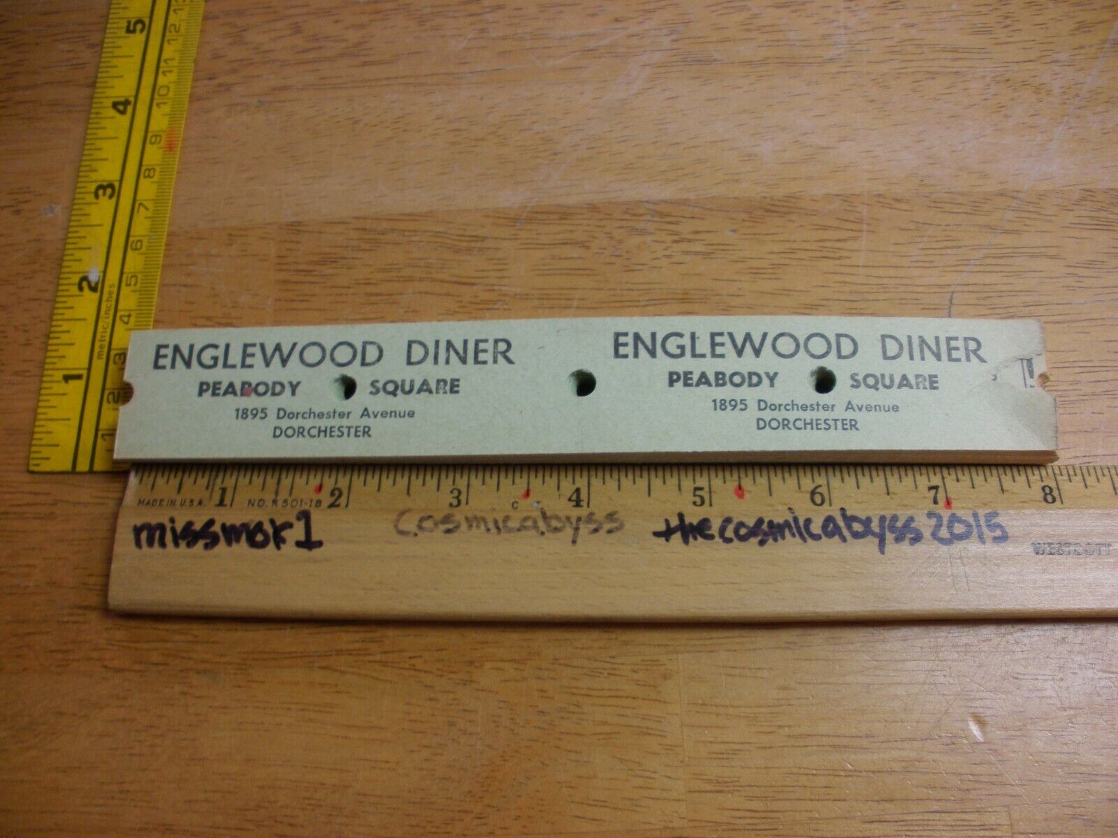 Englewood Diner Peabody Square Dorchester menu tickets approx 60 unused 1940s