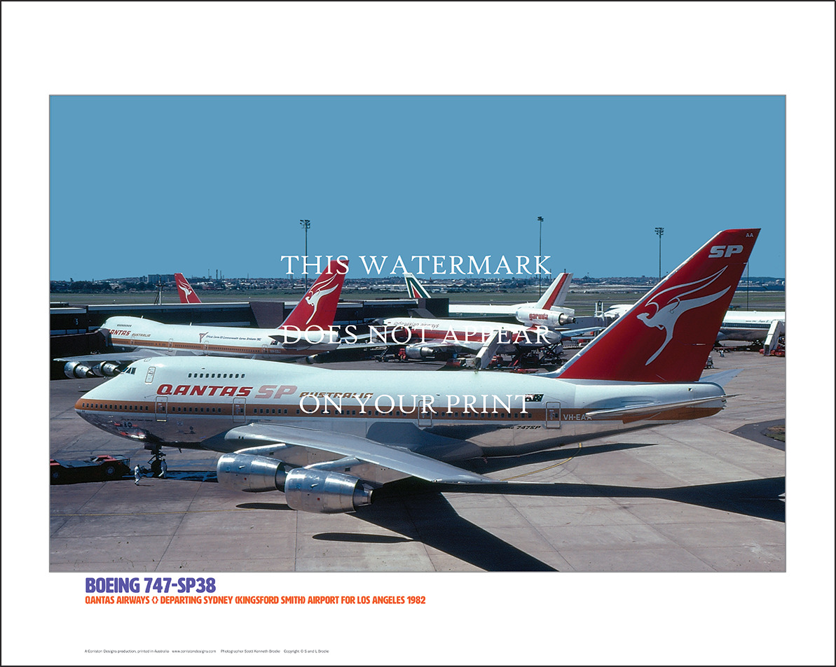 Qantas Boeing 747-SP Art Print – Departing Sydney 1982 – 20\