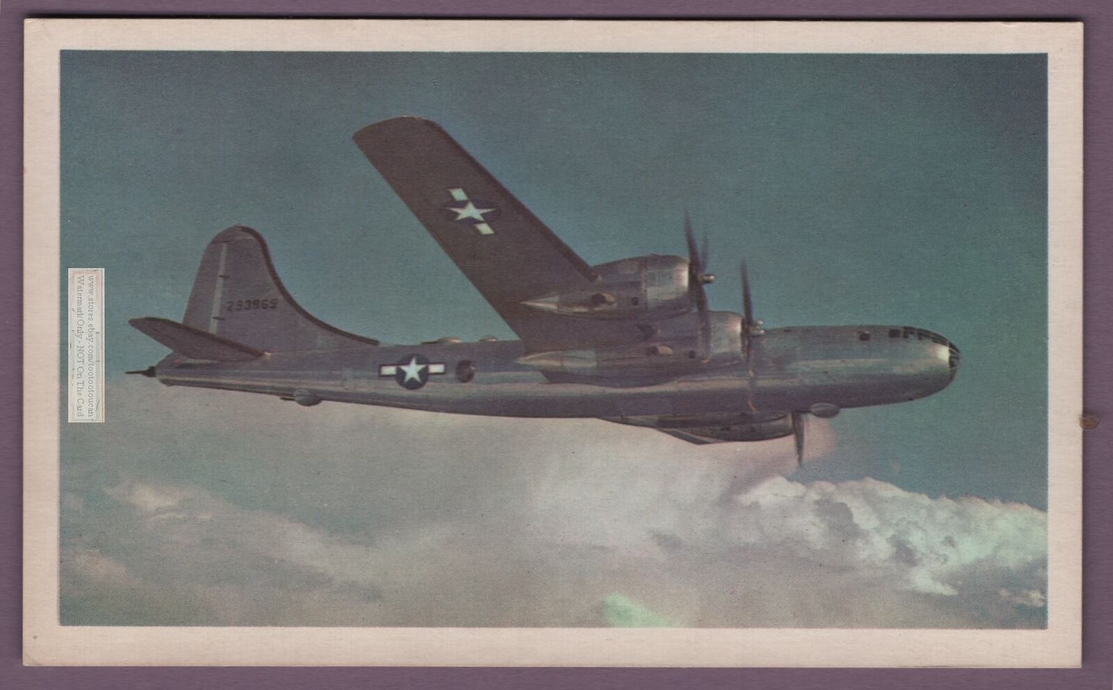 Boeing B-29 'Superfortress' American Air Force Bomber  WWII Vintage Card