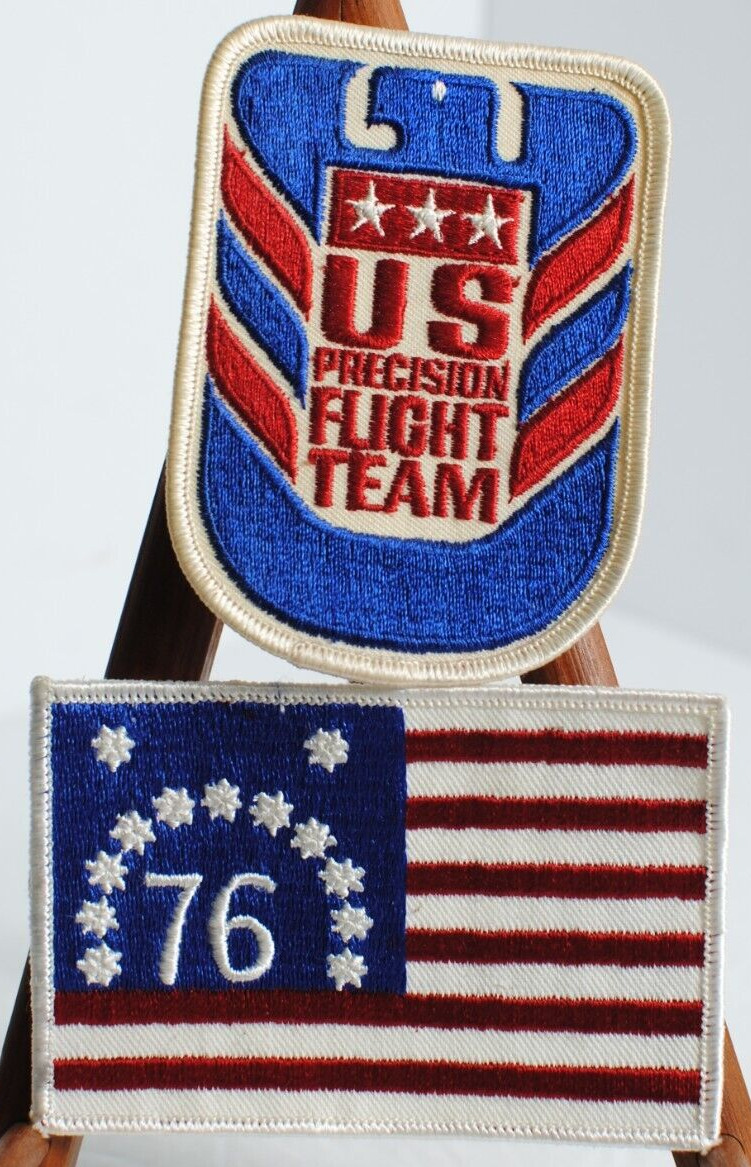 Original Vintage Patch U.S. PRECISION FLIGHT TEAM & American Flag \'76 Lot of 2