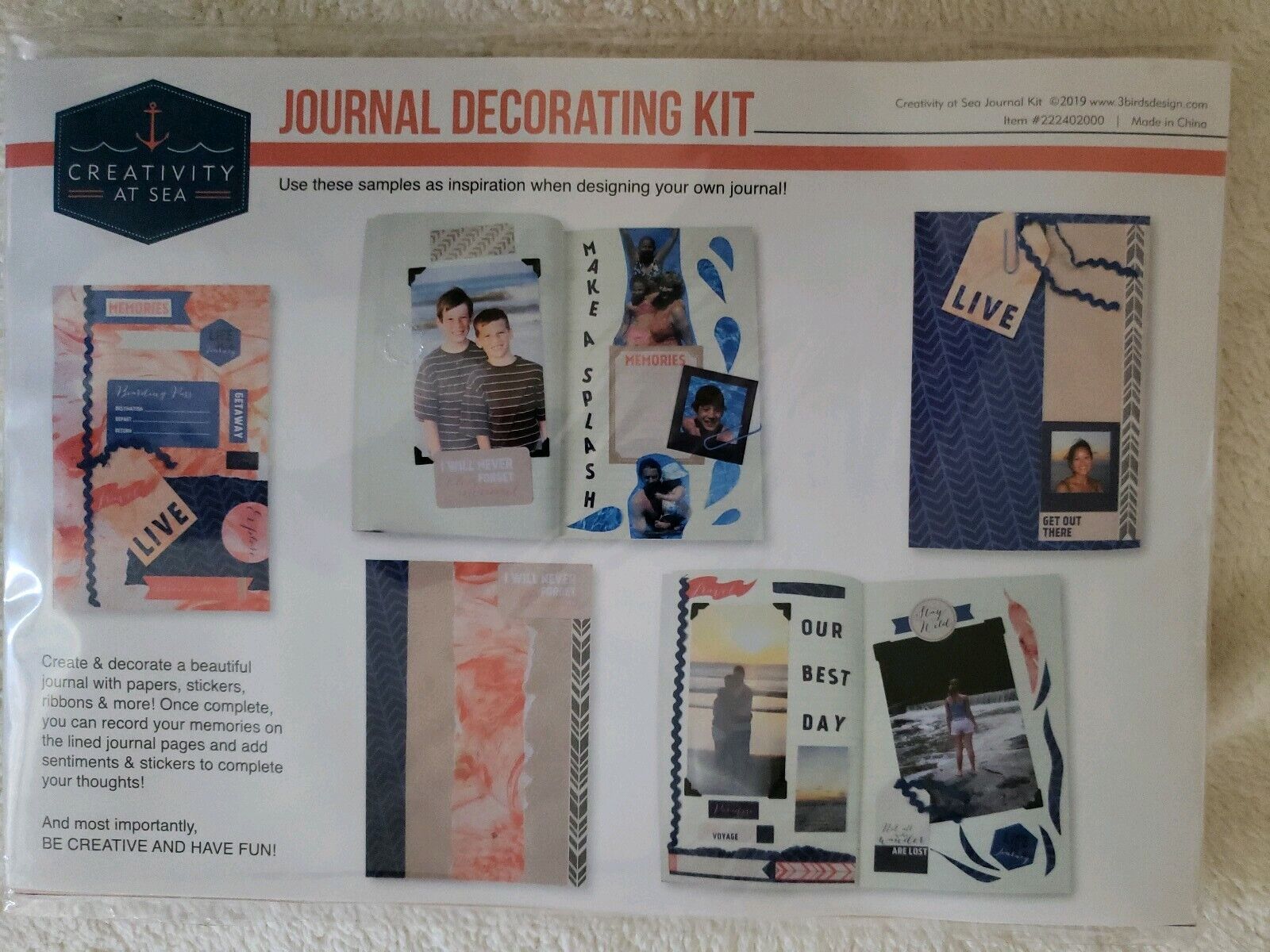 New CREATIVITY at SEA - Journal Decorating Kit Carnival Cruise Craft Project