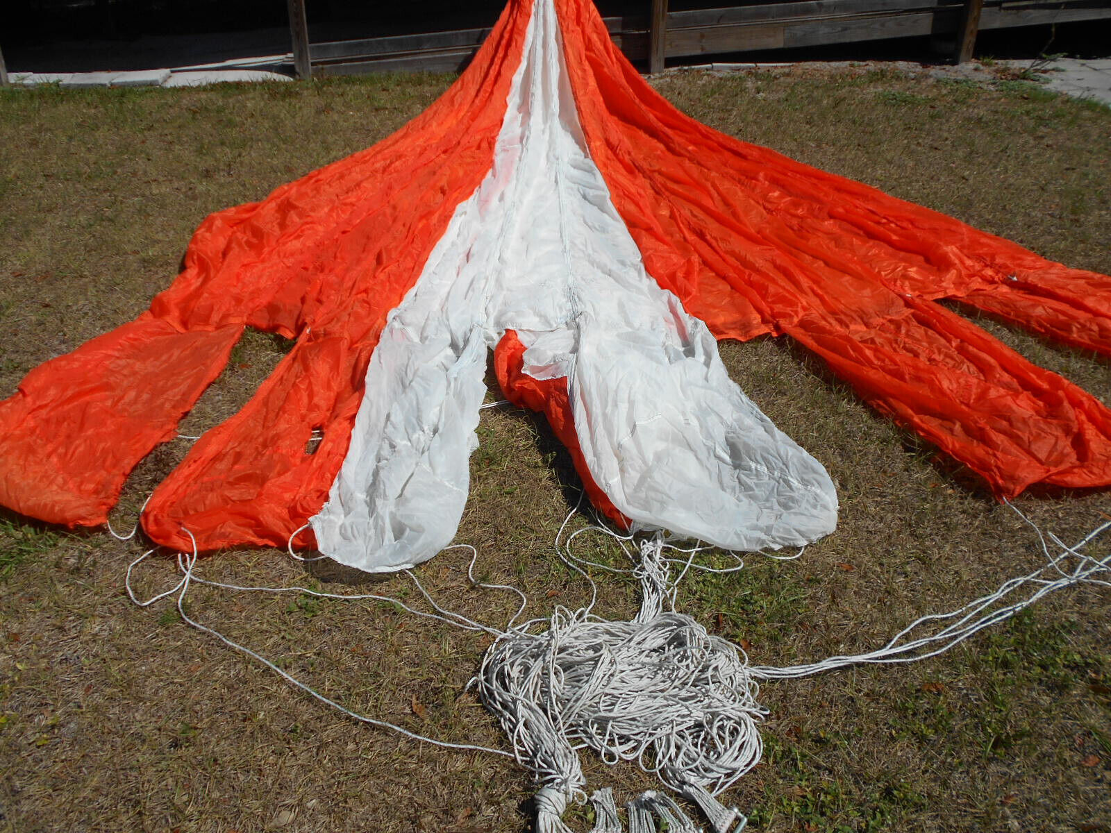 Oct 1956 Military 24ft. Orange/White Parachute Reserve w/Extended panels