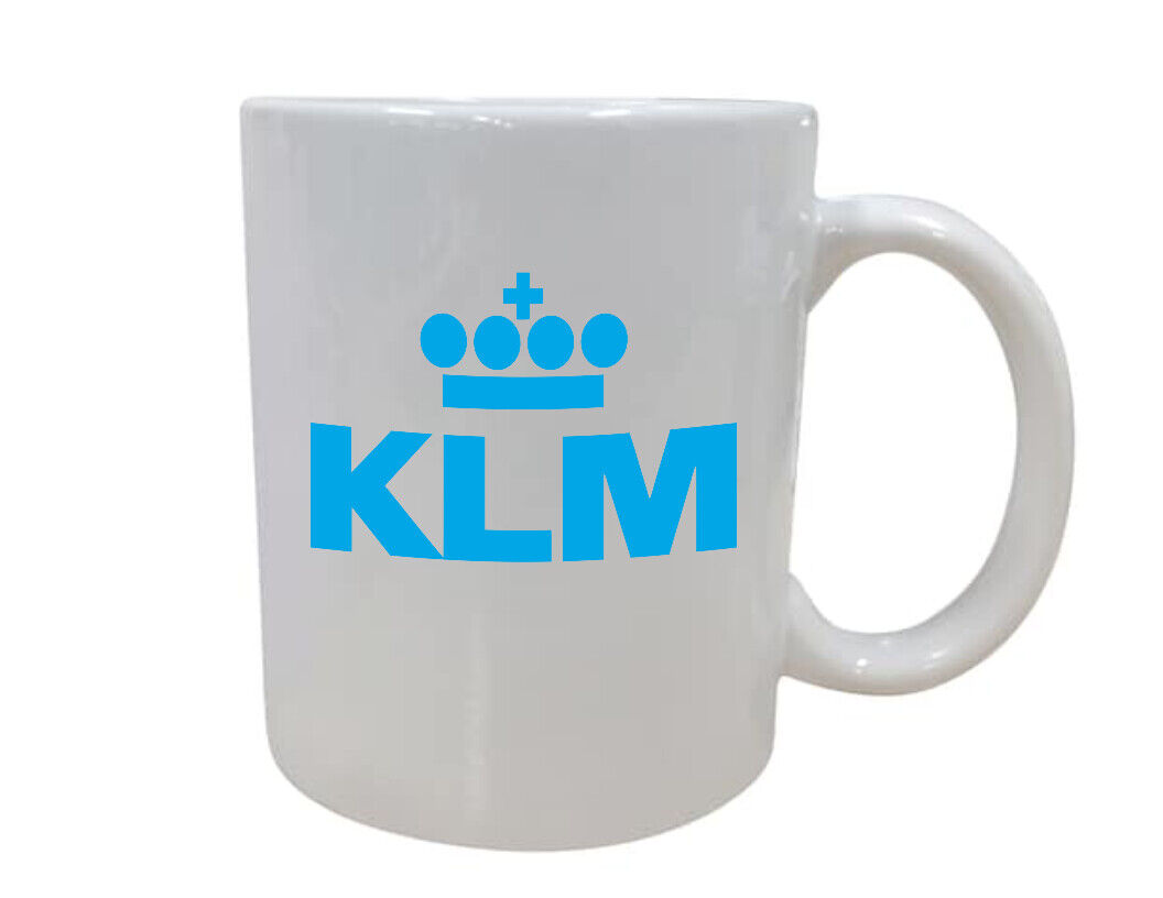 KLM Royal Dutch Airlines Logo Travel Souvenir Employee Coffee Mug Tea Cup 
