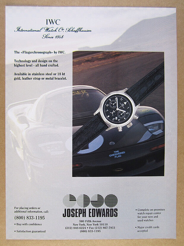 1994 IWC Fliegerchronograph Chronograph watch vintage print Ad